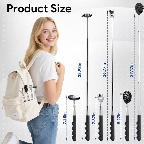 4-in-1 Back Scratcher with Telescoping Pole & Multi