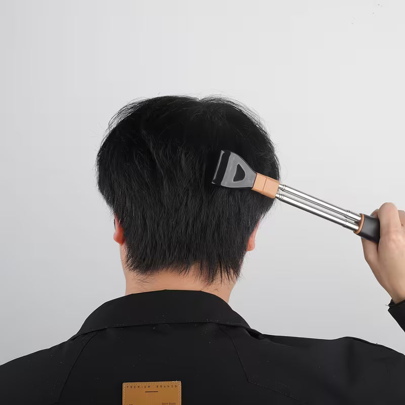 2pcs Stainless Steel Retractable Back Scratcher - Extendable Double Pole Itch Tool with Ergonomic Handle